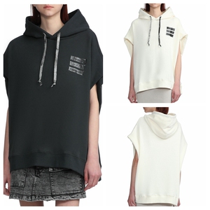 izzue休闲饰logo印花无袖连帽卫衣22春夏女囧妹it正品国代3102s2i