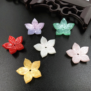 醋酸五瓣花立体渐变幻彩色 古风手工diy饰品发饰发簪材料配件150