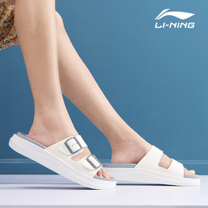 李宁女拖鞋clap凉鞋女夏季踩屎感软底厚底增高显瘦沙滩鞋国潮女鞋