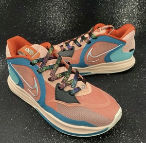 适配kyrie low 5 ep粉绿色 彩色泼墨腰果花欧文5鞋带渐变反光鞋绳