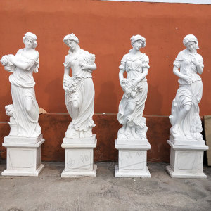 天然汉白玉石材欧式西方人物雕刻石雕春夏秋冬四季女神天使雕像