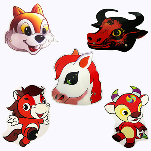 小马过河动物头饰卡通面具手工幼儿园儿童表演道具小学生教学卡片