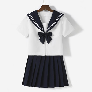 夏季日系水手装套装白二本水手服jk制服女生艺术生性感甜美校班服