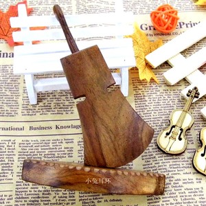 巴基斯坦木雕坐钟小提琴手工艺品实木尼泊尔表摆件包邮