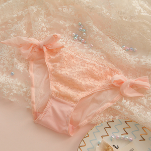 少女内裤女日系网纱绑带短裤无痕性感蕾丝透视底裤棉裆情趣女内裤
