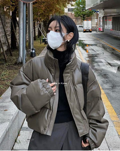 韩国加厚短款棉服女秋冬季爆款机车服皮衣立领小个子棉衣外套