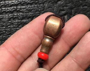 藏酷文玩西藏老利马铜分体三通实心铜佛头藏式文玩佛珠绝配