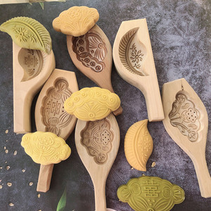 印花点心面食梅花苏式冰皮diy凸印烘焙中式模具木制梅林豪旗舰店5