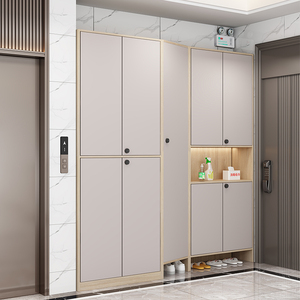 门外鞋柜带锁楼道电梯厅高柜密码锁家用门口外柜走廊柜实木定制