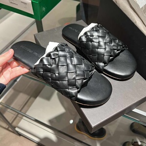 《德国发货》bv葆蝶家全皮编织特价男拖鞋凉鞋