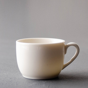 德化陶瓷小水杯 圆形带把个人茶杯简约小号饮水杯纯色家用马克杯