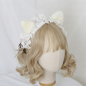 90怪哈小鬼淘宝甜美可爱lolita猫耳发带蝴蝶结发夹kc日系lo娘头饰