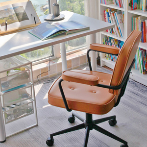 工业风电脑椅子家用舒适久坐书房轻奢靠背学习办公卧室书桌转座椅