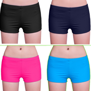 百搭纯黑平角比基尼泳裤女游泳四角打底防走光沙滩安全裤