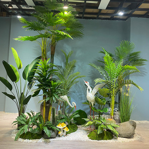 大型户外仿真植物商场大厅活动绿植样板房餐厅飞鹤花艺绿植软装