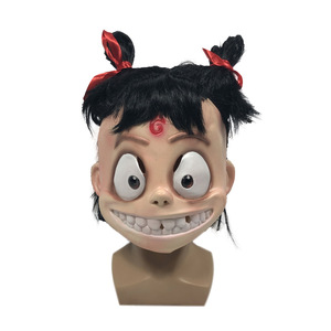 魔童降世哪吒头套面具 化妆舞会电影假发头饰 万圣节派对表演道具