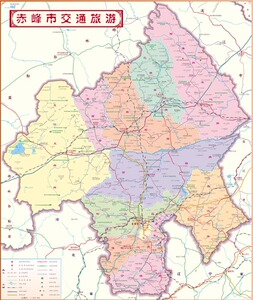 赤峰市交通旅游地图-政区地图-电子版地图-乡镇分布图