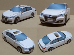 手工diy本田雅阁2013混合动力轿车纸模型3d立体汽车模型