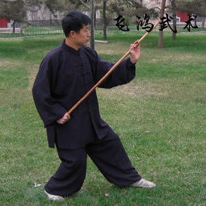 传统型带黄皮白蜡杆太极短棍 鞭杆 形意十三把 长120cm 直径2-3cm