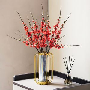 收获小屋单支仿真腊梅仿真花假花插花瓶梅花树枝花束摆设干花装饰