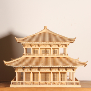 流时间实木质手工榫卯拼装定制中国风软装装饰古建筑模型成品吊饰