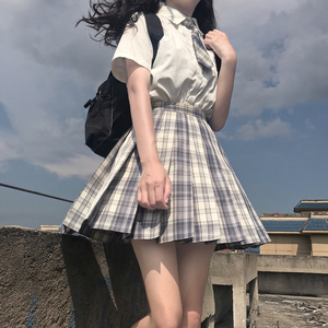 【温柔一刀】兔哥兔缝缝jk制服裙正版套装学生校服蓝白格子裙现货