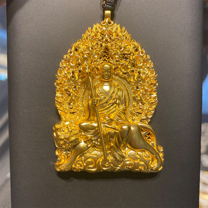 大家坛 地藏王菩萨吊坠高精工手工佛牌庇佑古法黄金 足金999
