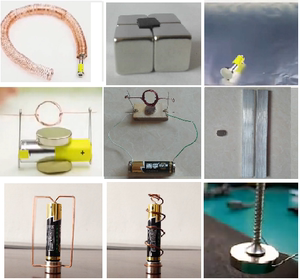 科学新款10岁 小制作diy磁铁电磁小火车石墨磁悬浮电池简易电机