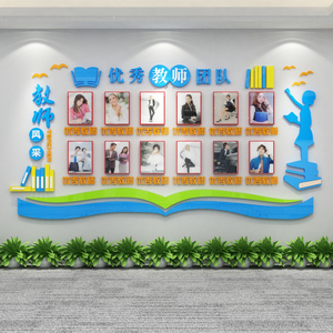 吴彦祖家淘宝教师办公室文化墙贴照片风采形象师资展示简介教育机构