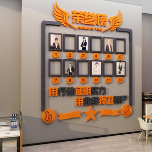 荣誉榜展示墙贴团队员工风采照片公司文化企业办公室墙面装饰布置