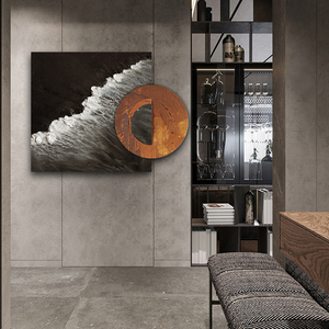 极简客厅装饰画轻奢装置艺术挂饰餐厅卧室壁画立体玄关油画实物画