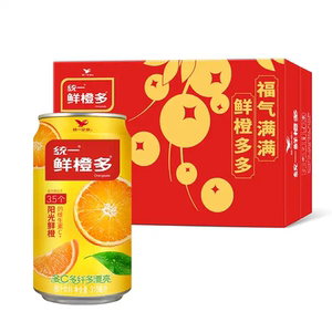 统一 鲜橙多 罐装橙汁 310ml*24罐 整箱装 新旧包装随机发货