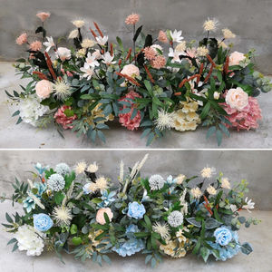 新款婚庆花排t台路引花舞台迎宾布置花墙排花婚礼仿真花橱窗摆件