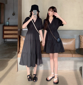 玲玲四月八淘宝闺蜜装夏款长裙显瘦显高连衣裙姐妹装修身长裙气质显