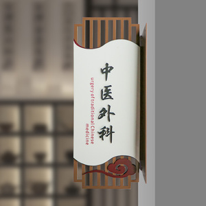 中医诊室门牌定制针灸推拿治疗室中药房双面侧挂门诊标识牌定做