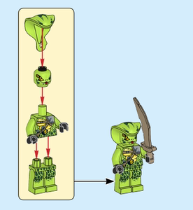 lego 乐高 幻影忍者系列 70679 杀肉 人仔 浅绿色蛇 武器刀 全新