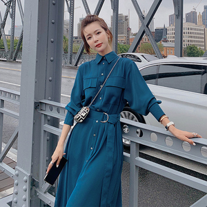 sandro calista早秋气质连衣裙2021新款仙女装法式温柔衬衫长裙子