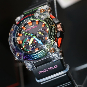 卡西欧g-shock七代蛙人彩虹限量款指针运动潜水表gwf-a1000brt-1a