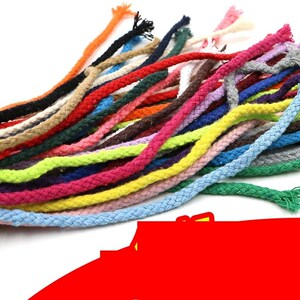 绳带结实绳子彩色手工编织棉线手提帽绳辅料休闲固定带吸水棉线绳