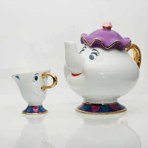 美女与野兽陶瓷镀金茶壶茶杯Mrs. Potts 茶煲太太立体糖罐套装杯