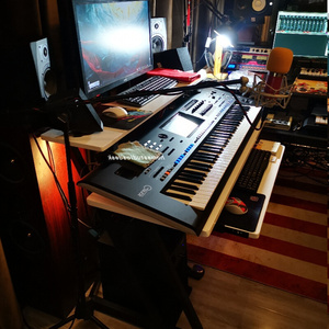 编曲工作台工作室工作台midi琴桌多层键盘架实木录音棚调音工作桌