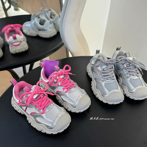 儿童透气网鞋2024夏季新款丑萌男女童运动鞋单网跑步鞋户外登山鞋