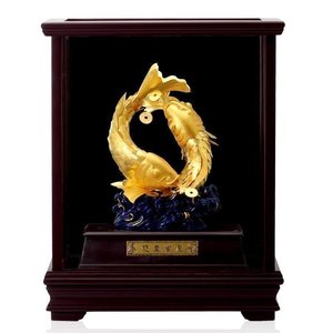 红木花梨木招财实木金龙鱼工艺品木动物年年有余双鱼摆件6人付款330