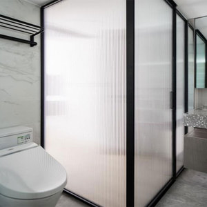 长虹玻璃贴膜不透磨砂浴室隔断装饰防偷窥竖条纹简约卫生间防爆膜