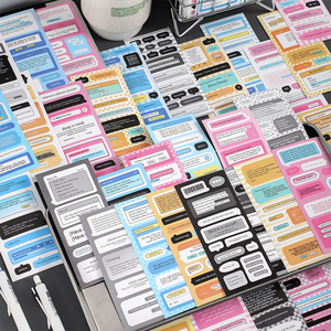 有控 20张信息时代 英文对话框手帐贴纸咕卡手账素材装饰贴画