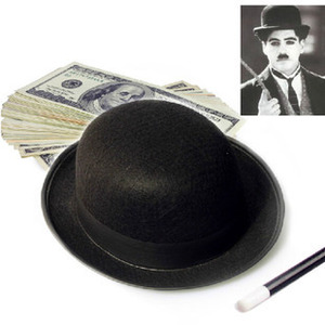 万圣节 卓别林礼帽魔术师帽子 魔术帽 高礼帽爵士帽魔术道具56g