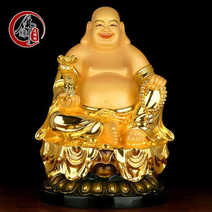 台湾鎏金纯铜弥勒佛佛像家用笑面佛大肚佛弥勒佛菩萨神像招财摆件
