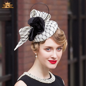 ee 春季上新 英式贵族麻纱小礼帽 欧美赛马会名媛帽子女2343