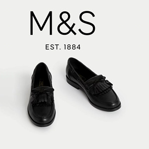 MS马莎英国代购马琴头休闲低跟通勤乐福鞋休闲女鞋直邮新款