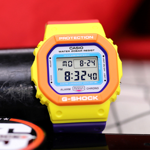 casio卡西欧男女手表g-shock彩虹乐高黄色绝版防水dw-5610dn-9